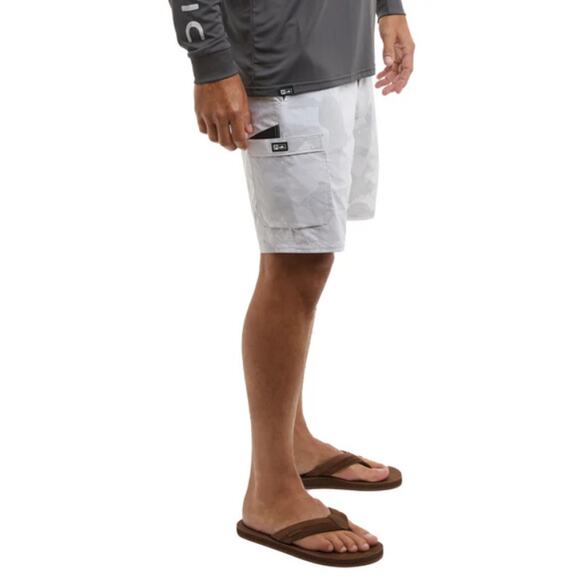 Pelagic Men's Light Gray Brush Camo Madeira Cargo  20" Hybrid Shorts Size 40 - Picture 12 of 13